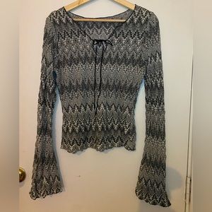Vintage Crochet Flared Sleeve Top